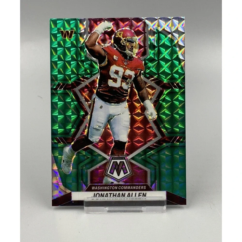 2022 Panini‎ Mosaic Green Mosaic Prizm Football Card Jonathan Allen #198 F22
